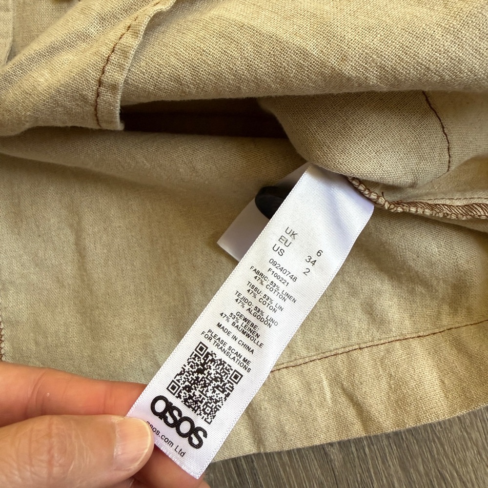ASOS Beige Utility Jacket with Front Pockets – Size 34 – NWT - Picture 11 of 12
